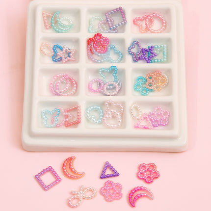 ABS love five-pointed star bow pearl patch nail accessories handmade diy cartoon phone shell jewelry material