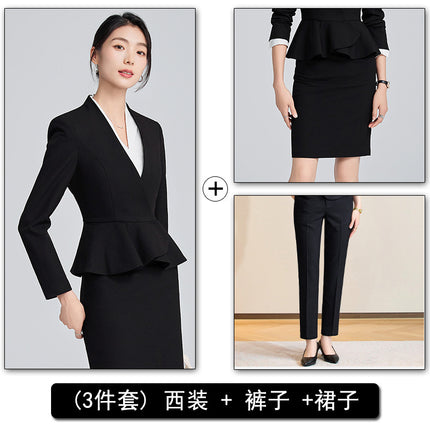 Professional Suit suit Women 2024 Spring and Autumn New Hotel Front Desk Formal Formal Dress Temperament Dress Overalls