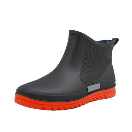 Cross-Border Low-Top Rain Boots for Men, Outdoor Waterproof Shoes, Non-Slip Reflective Rain Boots, Kitchen Work Shoes, Fishing and Car Washing Rubber Shoes