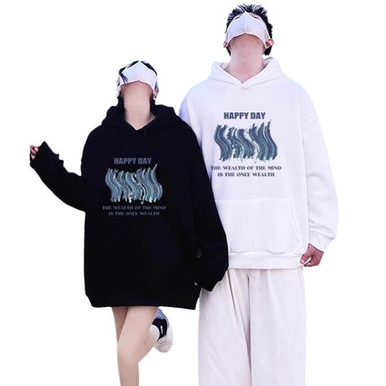High-End Oversize Tops for Men and Women, Special Couple Wear, Autumn and Winter Velvet Hooded Sweatshirts, Trendy Brand Class Uniforms