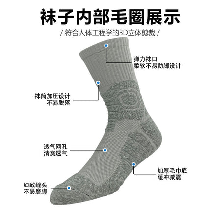 Wool-Like Basketball Socks, Anti-Odor High-Cut Quick-Dry Sports Socks, Thickened Towel Bottom, Socks Shipped Within 24 Hours