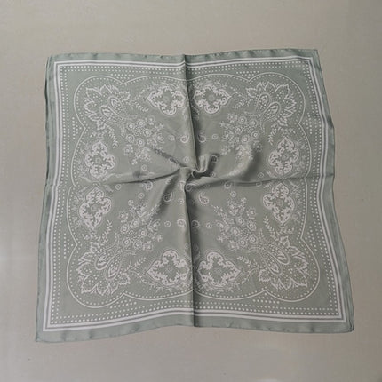 Korean Cashew Silk Scarf Women's Square Scarf Leopard Print Silk Scarf Imitation Silk Scarf Elegant Fashion Four Seasons Cross-Border Printed Scarf