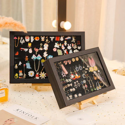 Flip Badge Storage Box Transparent Dustproof Earrings Earrings Jewelry Box Medal Brooch Commemorative Coin Storage Box