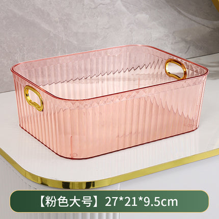 Light Luxury Desktop Storage Box Household Transparent Cosmetic Storage Box Bedroom Storage Box Storage Basket Storage Rack