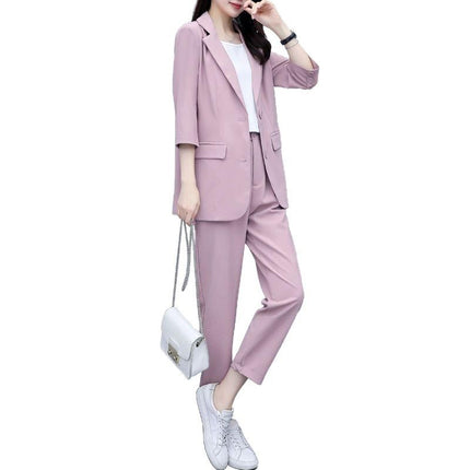 Internet Celebrity Thin Casual Suit 2023 New Elegant Fashion Ladies Business Wear Suit Pants Two-piece Set