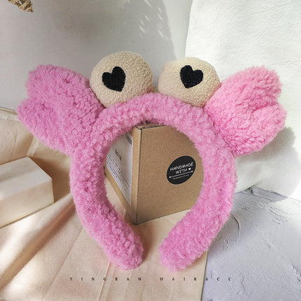 Korean Cartoon Red Crab Headband for Washing Face, Women's Hairband, Hair Clip, Hair Tie, Internet Celebrity Style Bangs