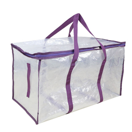 Cross-border pe portable transparent woven bag moving large capacity storage bag cotton quilt storage bag luggage bag packing bag