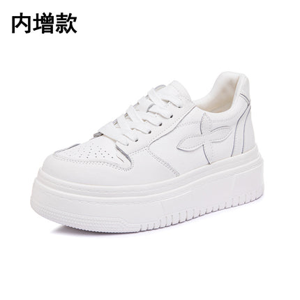 White Sneakers with Hidden Height Increase for Women, Suitable for Petite Individuals, 2026 Summer New Style, Thick-Soled, Lightweight, Versatile Shoes, Casual Sneakers for Women