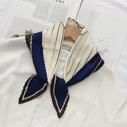 New wrinkled small square scarf female Korean imitation silk printed wrinkled small scarf Joker scarf decorative scarf wholesale