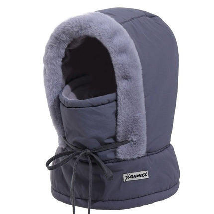 Northeast Warm Lei Feng Hat, New Winter Model for Men and Women, Outdoor Ear Protection, Fleece-Lined, Thickened, Cold-Proof, Integrated Face Mask and Neck Warmer Hat