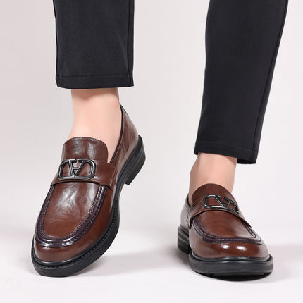 Men's Casual Leather Shoes 2026 New Versatile Trendy Fashion High-End Genuine Leather Business Work Shoes Loafers for Men