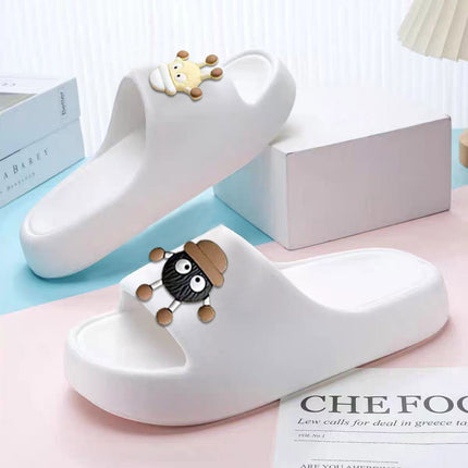 Poop-feeling Cartoon Slippers for Women Summer Outfit Home Indoor Bathroom Bathing Non-slip Couples Slippers for Men