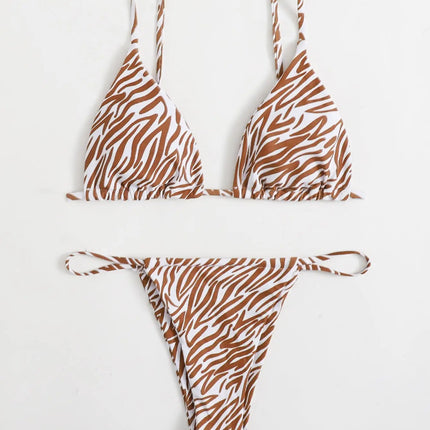 Yiyou 2025 New Multi-Color Bikini Sexy Simple Stripesd Strap European and American Sexy Three-Point Bikini