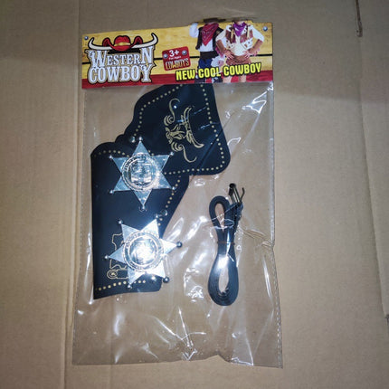 Samurai Costume Props Silver Gold Cowboy Gun Children's Weapons Toys Western Cowboy Weapons Revolver Pistol Scarf