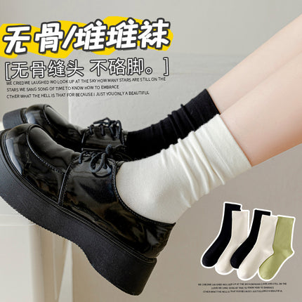 Stacked socks children's spring and summer thin deodorant sweat-absorbent cotton women's socks boneless mid-tube moon socks Zhuji socks wholesale