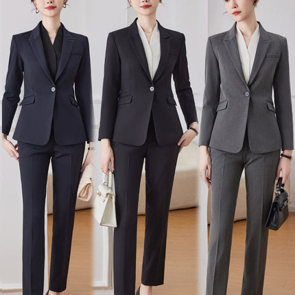 Professional suit suit women's spring elegant and capable case Field customer service workwear hotel front desk reception work clothes high-end