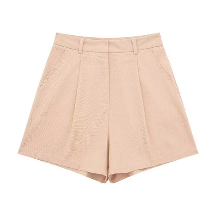 European and American 2023 New Fashion Women's Blended Vest Vest 7747356 High Waist Casual Shorts 7748356 Trendy