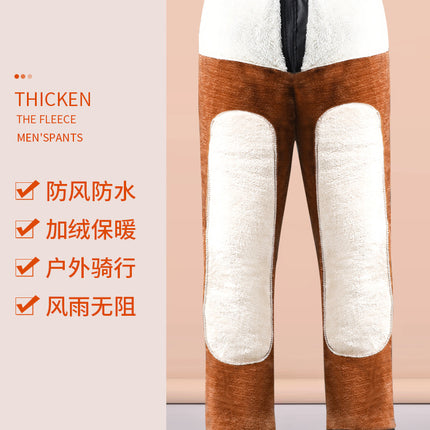 Spring and Summer Men's Single-layer pu Leather Pants, Oil-proof Work Pants, Aquatic Repair Pants, Autumn and Winter Velvet Thickeneded Men's Straight Pants
