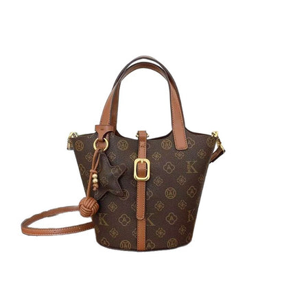 Women's 2025 New Bucket Bag, Light Luxury Fashion Handbag, Color-Block Versatile Shoulder Crossbody Bag