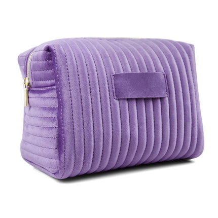 Etsy Cross-Border Popular Embroidered Striped Velvet Makeup Bag, High-Quality, Soft and Skin-Friendly Cosmetic Storage Bag