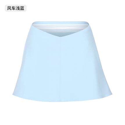 Fashion Contrast Color Yoga Clothing suit Shock-proof Push-up Sports Underwear Naked-feeling Band Lined Sports Skirt suit Women