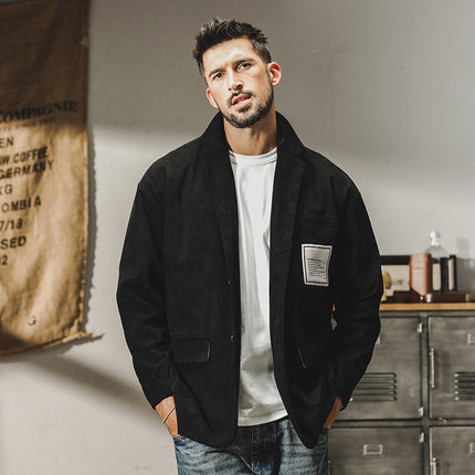 Jereno light-cooked commuter casual suit jacket men's spring and autumn American-style heavy retro British jacket men's autumn