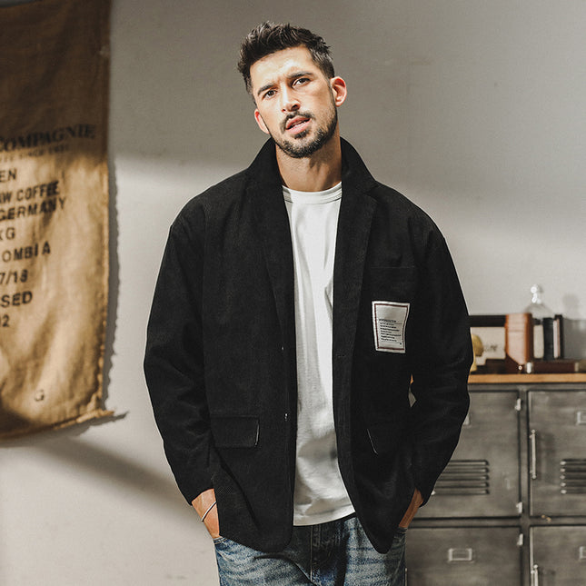 Jereno light-cooked commuter casual suit jacket men's spring and autumn American-style heavy retro British jacket men's autumn