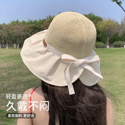 2026 New Summer Fisherman Hat for Women, Large Brim, Black Coating, Sun Protection, Uv Protection, Outdoor Hat, Foldable