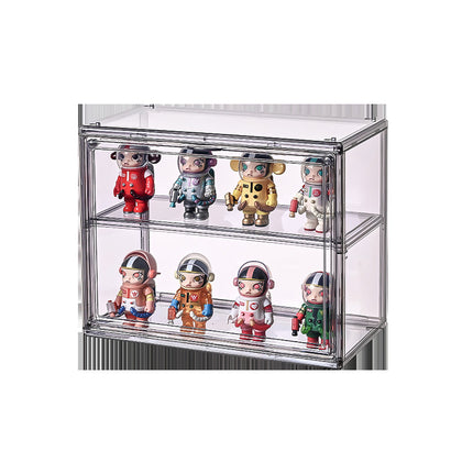 Bubble Mart Figure Storage Box Blind Box Doll High-Transparency Acrylic Display Box Doll Storage Cabinet Layered Gray
