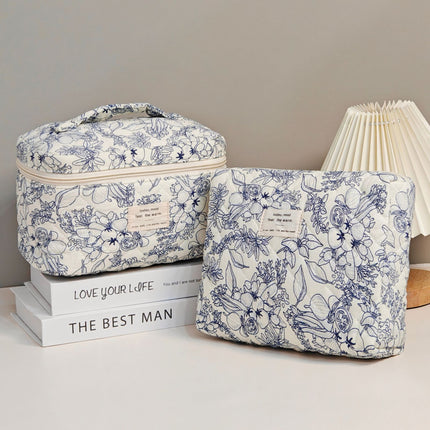 2025 Small Fresh and Cute Cotton Cosmetic Bag Niche Portable Toiletry Cosmetics Bag Floral Ins Cute Box Bag Box