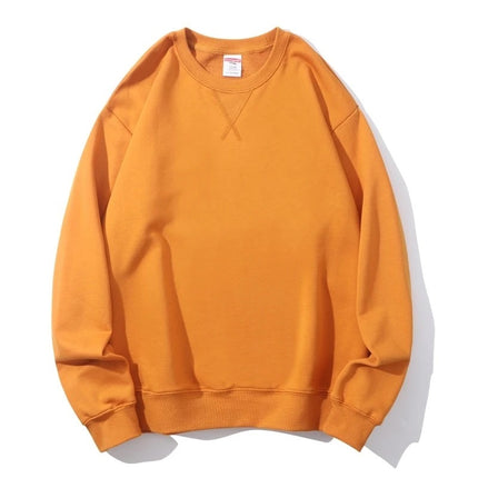 Men's Autumn AG380 g Cotton Heavy Loop Crewneck Men's Sweater Inverted Triangle Solid Color Printed Men's Fashion Brand