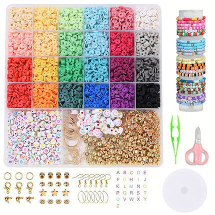 European and American Cross-border 24-grid Clay Bead Bracelet Making Kit 3mm23 Color Bead Bracelet Making DIY Jewelry Kit