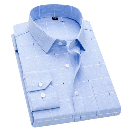 New men's long sleeve plaid shirt men's business casual shirt for the elderly Amoy supply a generation of micro-supply