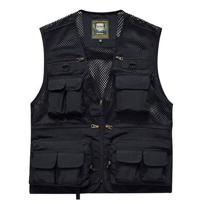 Four Seasons Photography Tooling Multi-Pocket Quick-Dry Vest Safety Waistcoat Logo Printing Men's and Women's Wear