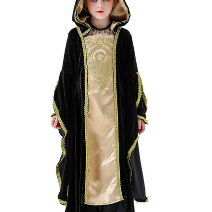 Halloween New Retro Medieval Palace Queen Costume Children's Aristocratic Long Skirt Masquerade Performance Costume