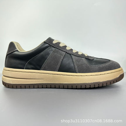 Men's German Training Shoes, First-Layer Cowhide Shoes, Spring and Autumn Fashion Versatile Casual White Shoes, Trendy Men's Shoes, Breathable White Shoes