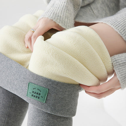 Extra Thick and Long Cashmere Thermal Pants for Women 2025 Autumn and Winter Outer Wear Fleece-Lined Thickeneded High Waist Slimming Look Leggings Cotton Pants