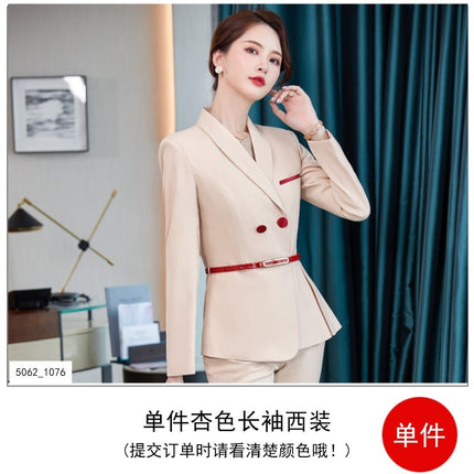 High-end business wear suit women's spring and autumn hotel front desk work wear elegant beautician beauty salon shop manager work clothes