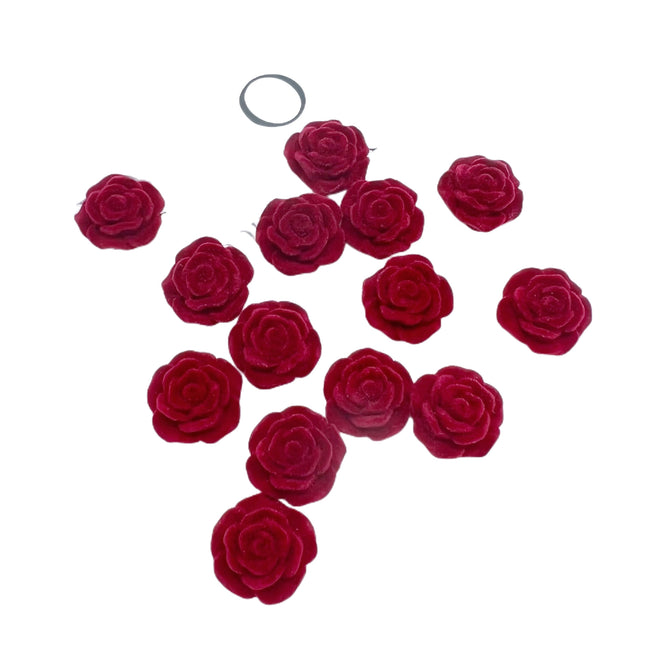 Baroque French Flocking Velvet Resin Camellia Rose diy Accessories Mobile Phone Case Shake Voice Live Supply