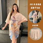 Champagne wedding dress princess [nightgown + shorts] / M【 40-50kg 】