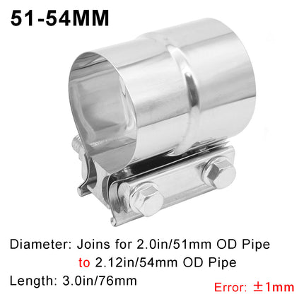 Automobile exhaust pipe clamp butt pipe clamp muffler modification 51 57 63 70 76mm Universal 304 stainless steel