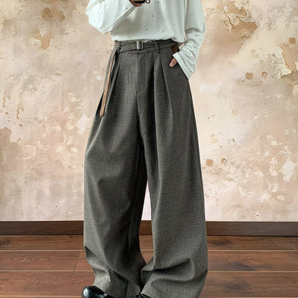 2025 New Loose Casual Pants for Men Korean Style Trendy Versatile Pants Summer Thin Drape Wide-Leg Floor-Length Trousers