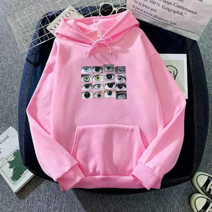 2024 Export Women's Autumn and Winter Velvet Thickeneded European and American Loose Long-sleeved Hoodie Large Size Pure Color Sweatshirt Women's Clothing