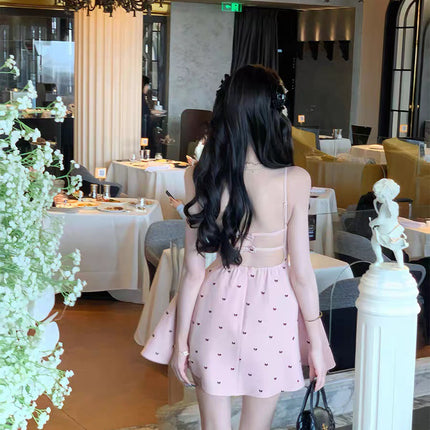 Swan er French dress Women's 2025 Early Spring New Sexy Backless Slip Skirt A- line Skirt Waist Skirt