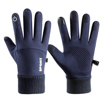 Winter Men's and Women's Velvet Touch Screen Anti-Slip Windproof Warm Outdoor Sports Gloves Windproof and Wear-Resistant Cycling Gloves