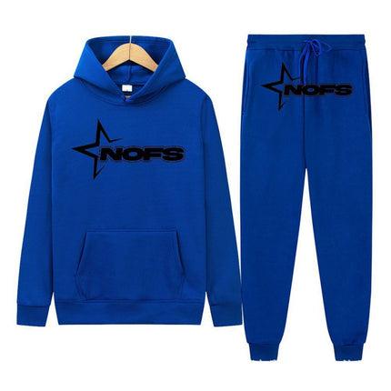 Y2K New Long Sleeve Noes Hoodie Suit Sweatshirt Two-Piece Punk Band Rock Clothing Streetwear