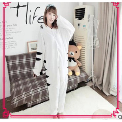 Autumn and Winter Flannel Dragon Training Cartoon Cheshire Cat Dinosaur Siaman Pajamas for Men and Women Tianma Home Clothes Clown Husky