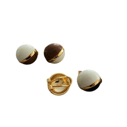 French Retro Elegant Elegant Color Matching Ball Earrings Exquisite All-match High-end Metal Earrings Earrings for Women