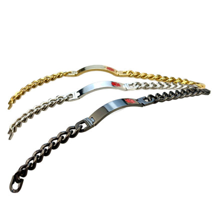 Factory Ready Stock Amazon E-Commerce Jewelry Dripping Black Oil Cross Curved Brand Stainless Steel Bracelet Titanium Steel Hand Jewelry Bracelet