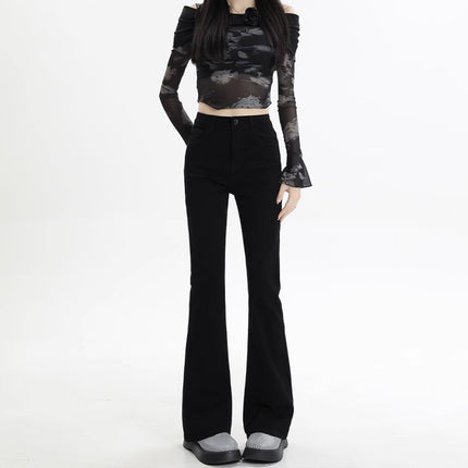 fleece-lined Thickened Black Skinny Jeans Women's Winter Trendy All-match New High Waist Slim Slim Fit Trousers